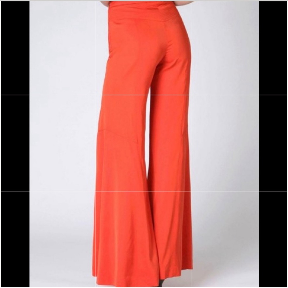 Anthro Leifdottir 14 Orange Kimono Satin Wide Leg